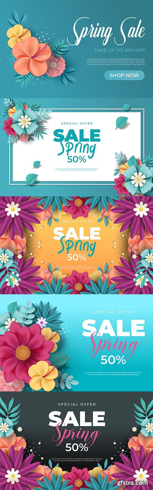 Spring Sale Banner with Beautiful Flowers