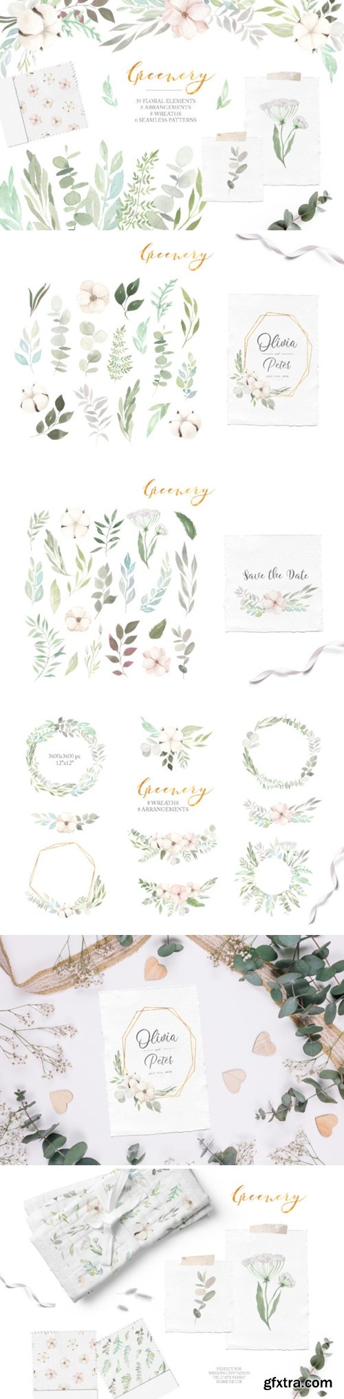 Watercolor Greenery Eucalyptus Set 3663287