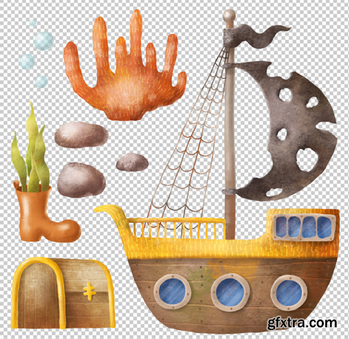 sunken-ship-set_147671-64