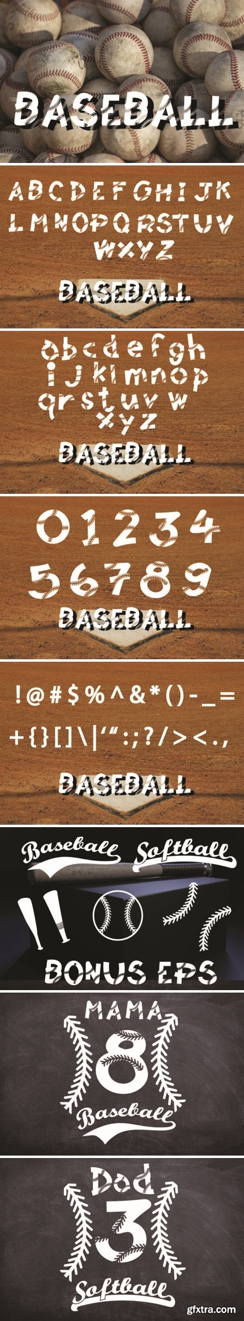 Baseball Softball Lace Font