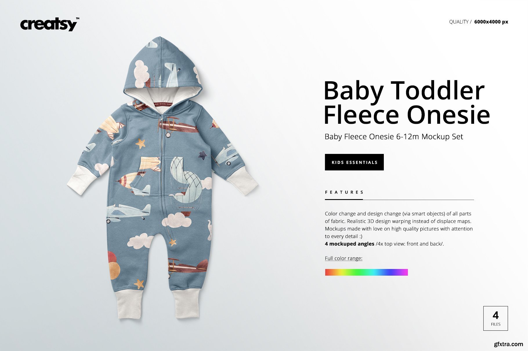 CreativeMarket - Baby Toddler Fleece Onesie Mockups 4399391 » GFxtra