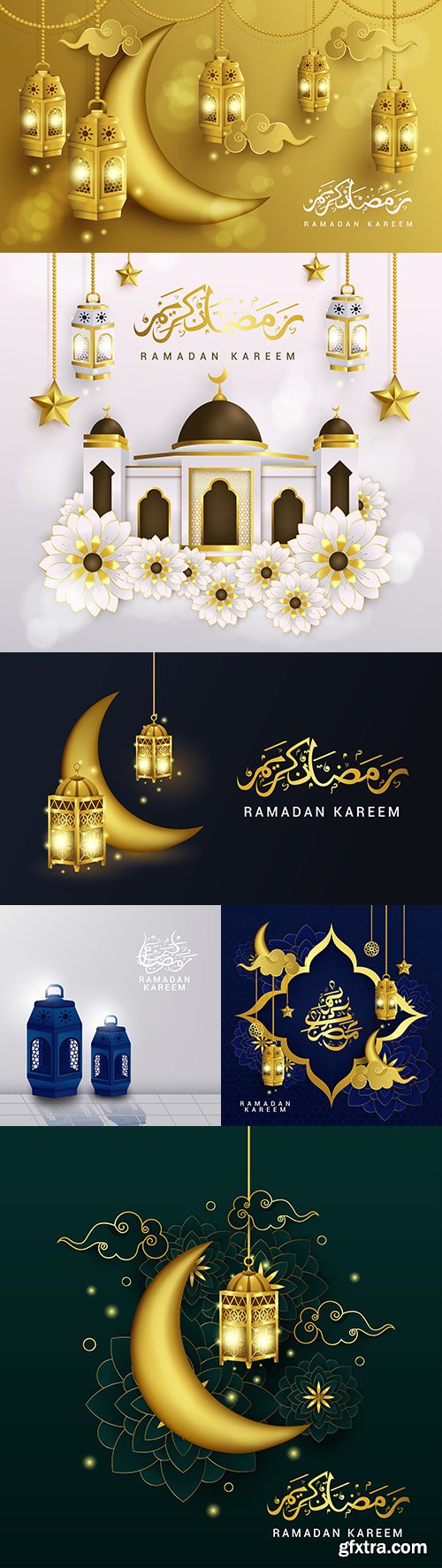 Luxury Ramadan Kareem banner design illustrations
