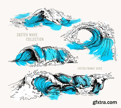 Sketch Ocean Waves Collection