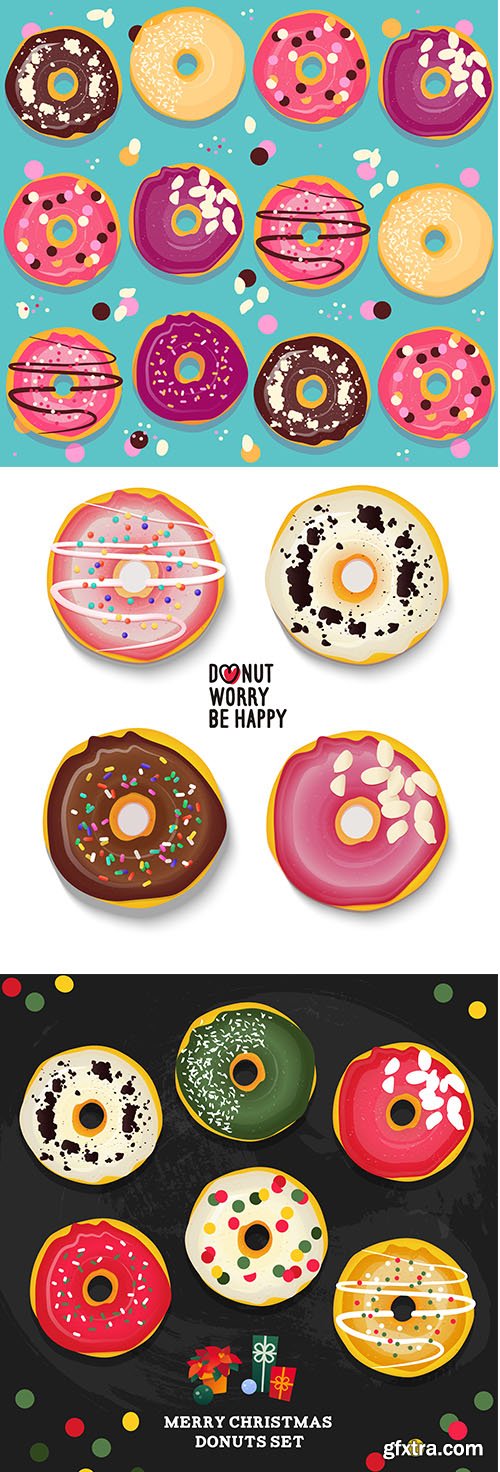 Donuts Collection Seamless Pattern