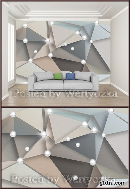 3D psd background wall modern creative mosaic