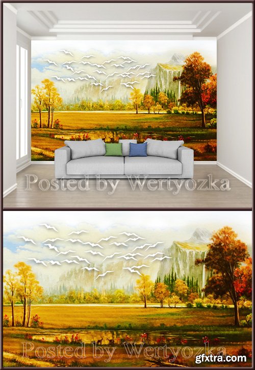 3D_psd_background_wall_landscape_scenery_oil_painting