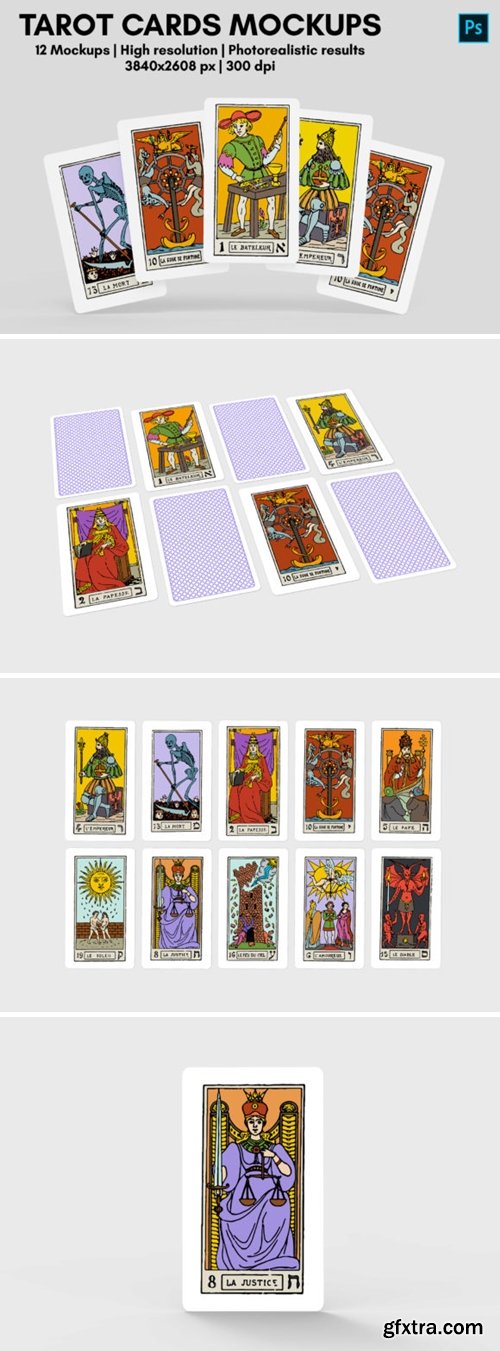 Download Tarot Cards Mockups 12 Views 3672228 Gfxtra PSD Mockup Templates