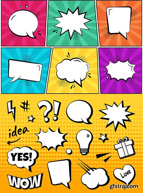 Comic Speech Bubbles Pop Art Style