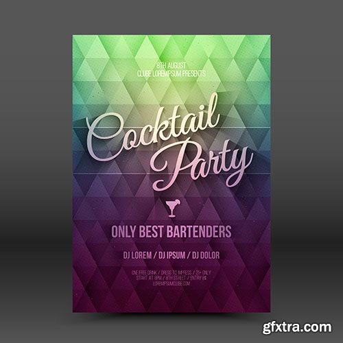 Flyer Leaflet Retro Design Template Cocktail Party