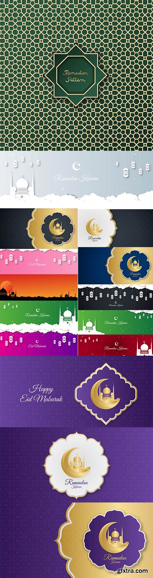 Ramadan Kareem and Eid Banner Background