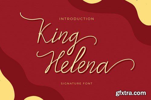 King Helena Script Handwritten Monoline Font