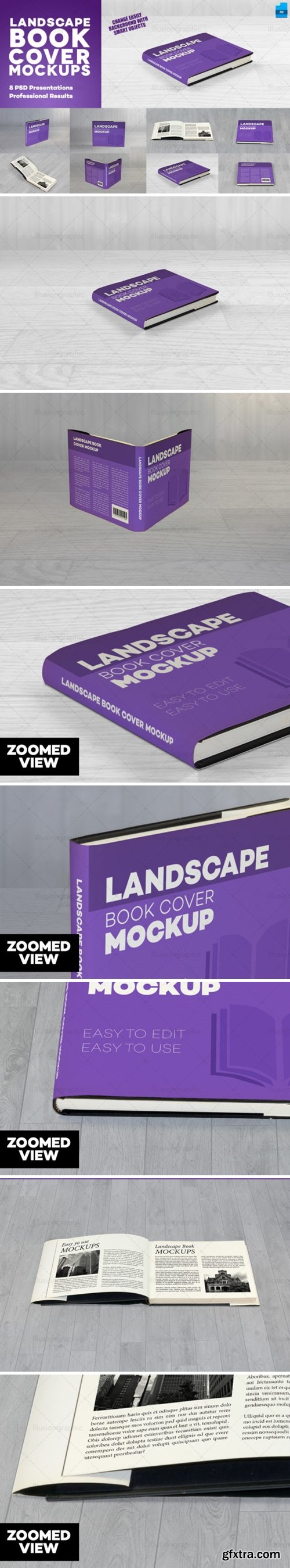 Realistic Landscape Book Cover Mockups 3684664