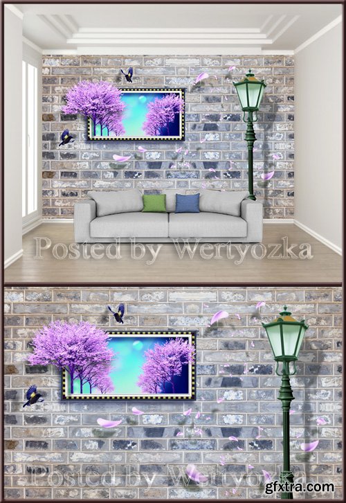 3D psd background wall modern minimalist