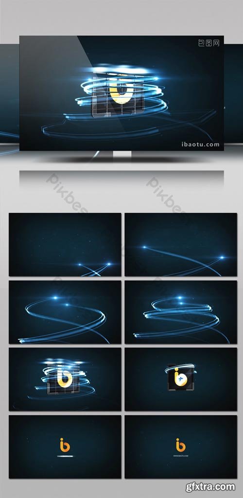 PikBest - Particle light rotation winding logo title animation AE template - 1017017