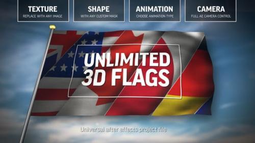 Videohive - Unlimited 3D Flags