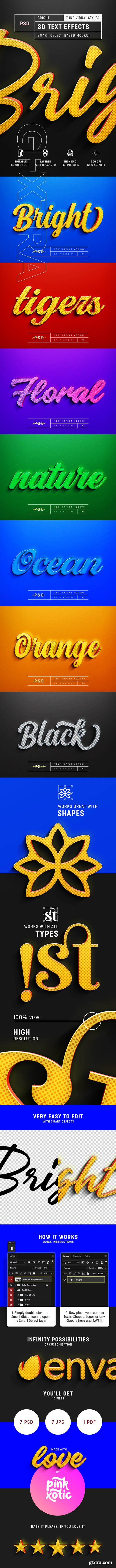 GraphicRiver - Bright 3D Text Effect Mockup 26011933