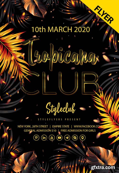 Tropicana Club Party V1503 2020 PSD Flyer Template