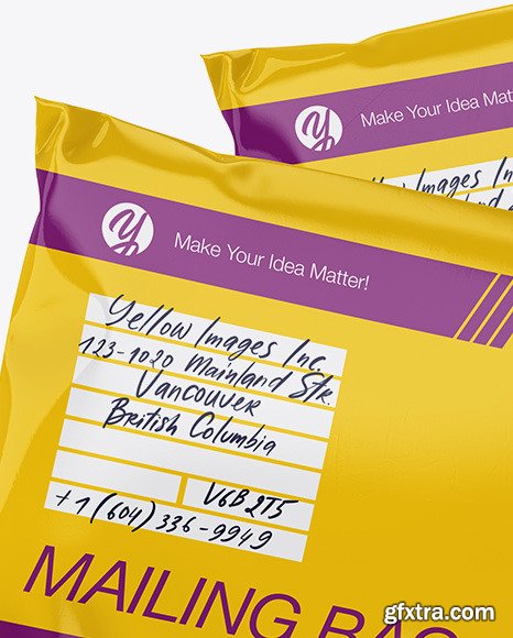 Two Glossy Mailing Bags Mockup 56688