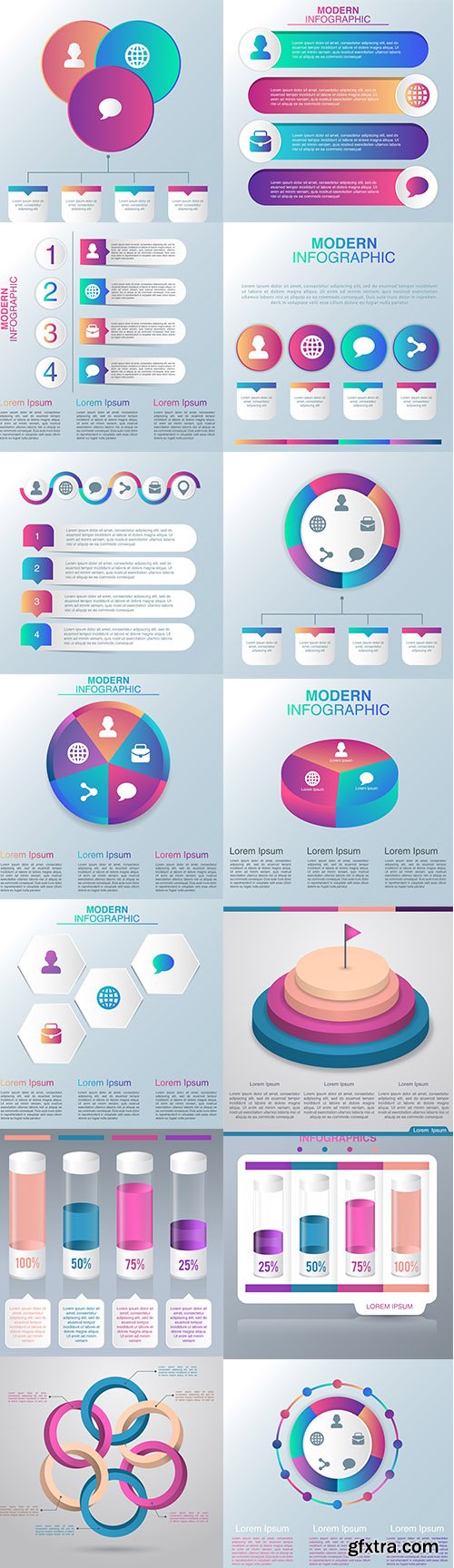 Abstract Infographic Design with Grey Background