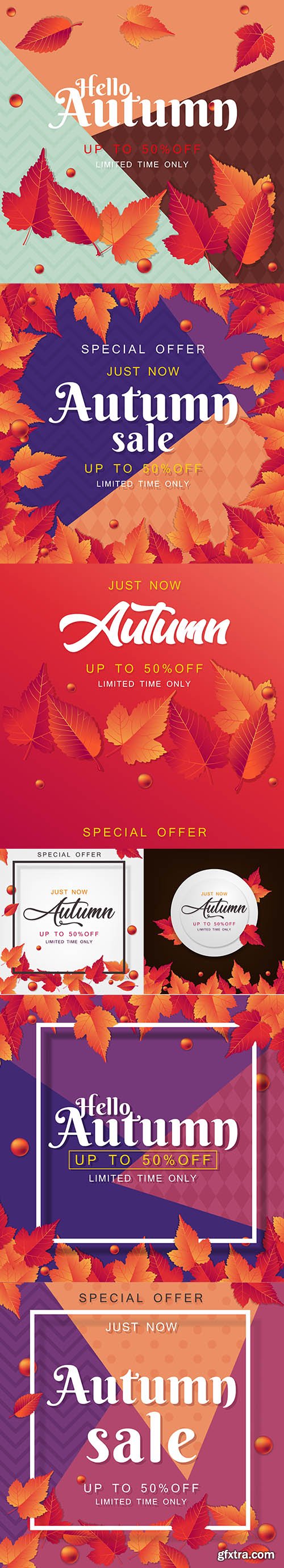 Autumn Sale Vector Illustrations