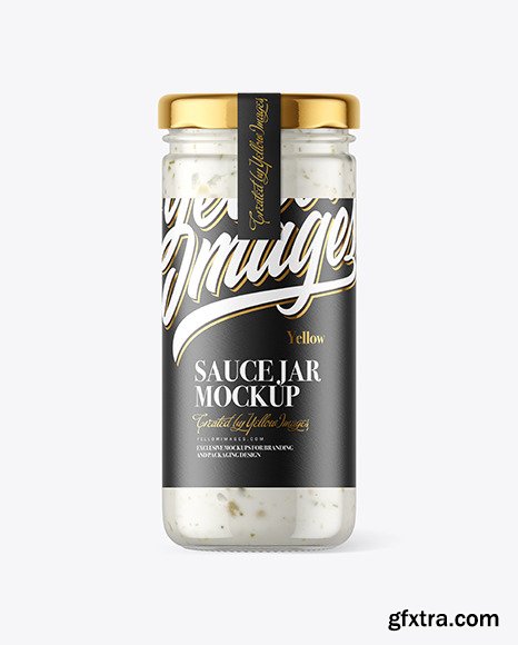 Download Clear Glass Jar With Garlic Sauce Mockup 56624 Gfxtra PSD Mockup Templates