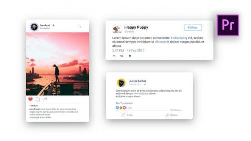 Videohive - Facebook Twitter Instagram - Animated Posts | MOGRT For Premiere Pro