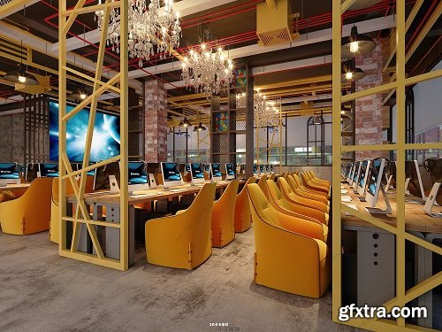 Internet cafe public area design 03