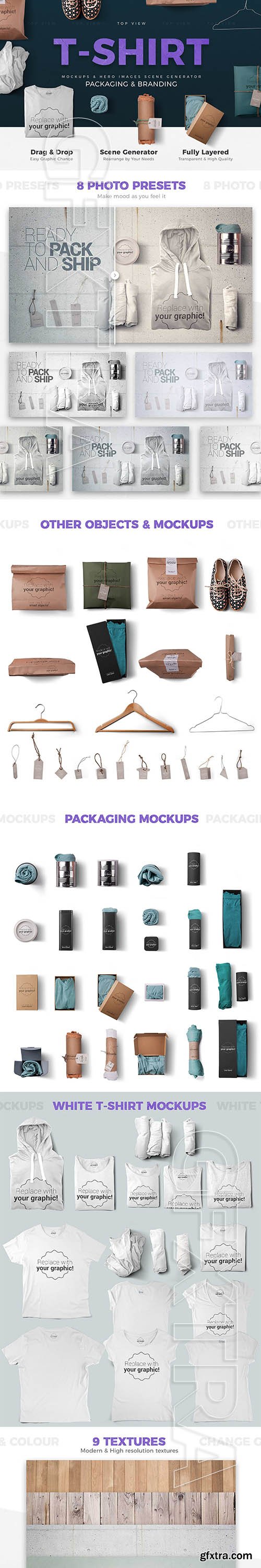 CreativeMarket - T-shirt Mockups & Packages 4519859