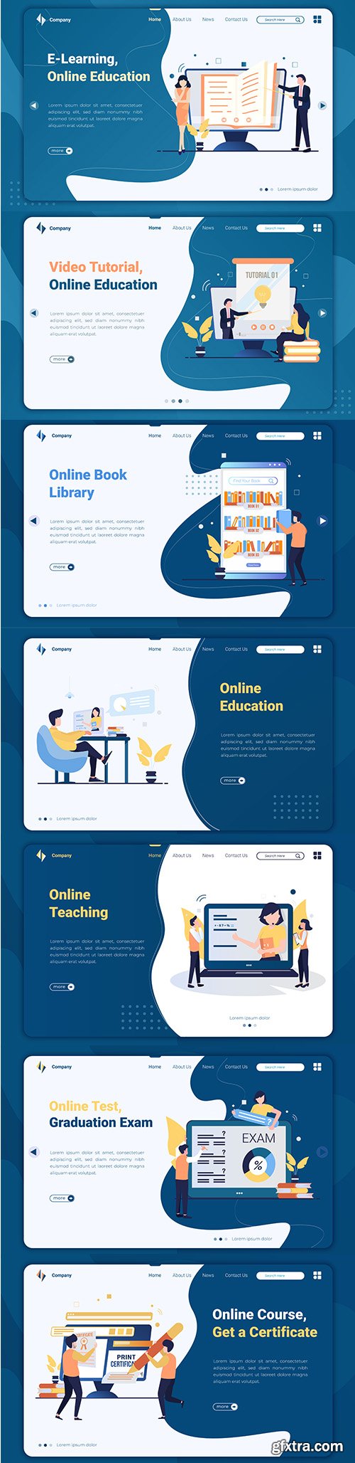 Flat Design Online Education Landing Page Template