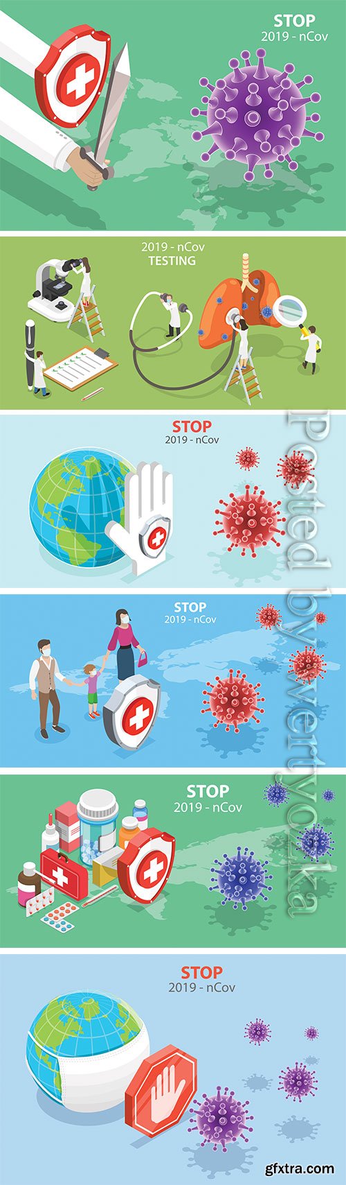 Isometric vector concept for Covid-19 Corona virus