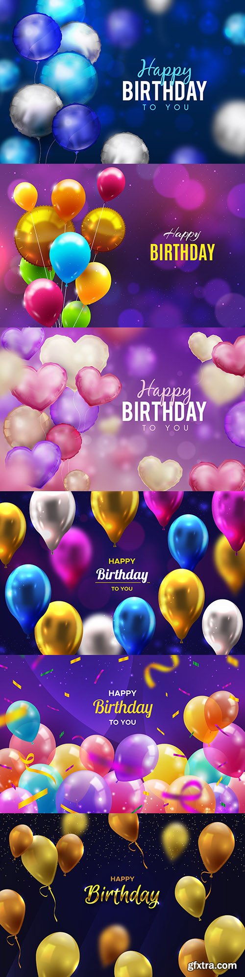 Happy birthday holiday invitation realistic balloons 11