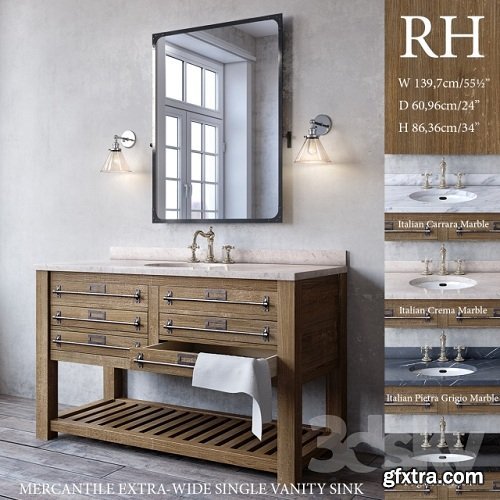 MERCANTILE EXTRA-WIDE SINGLE VANITY SINK