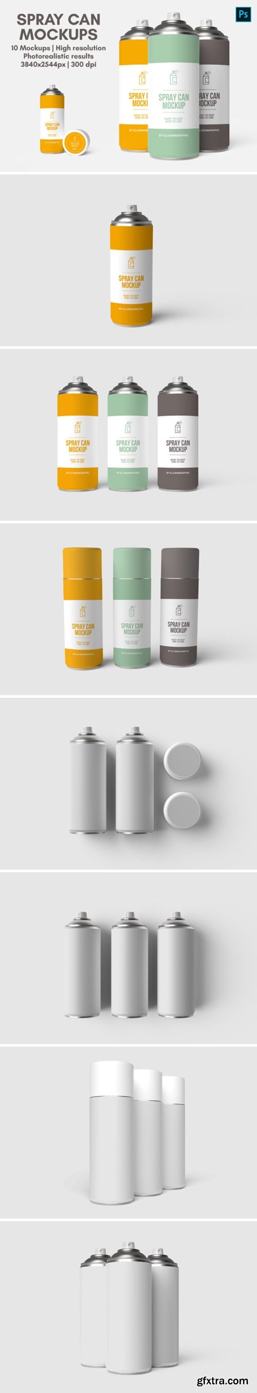 Spray Can Mockups - 10 Views 3710251