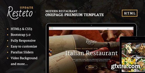 ThemeForest - Resteto v1.0 - One-page Restaurant Premium Template (Update: 1 July 15) - 7698095