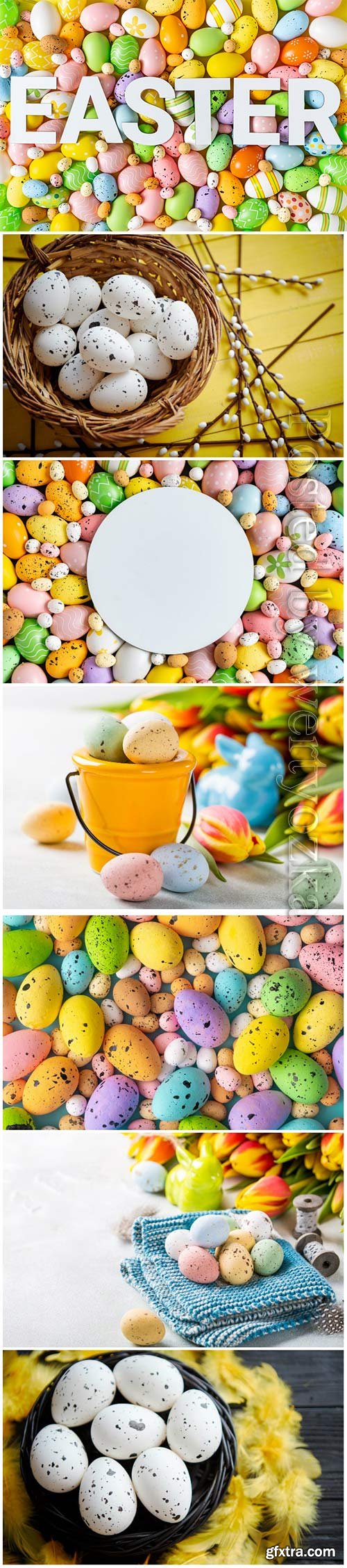 Happy Easter stock photo, Easter eggs, spring flowers # 5