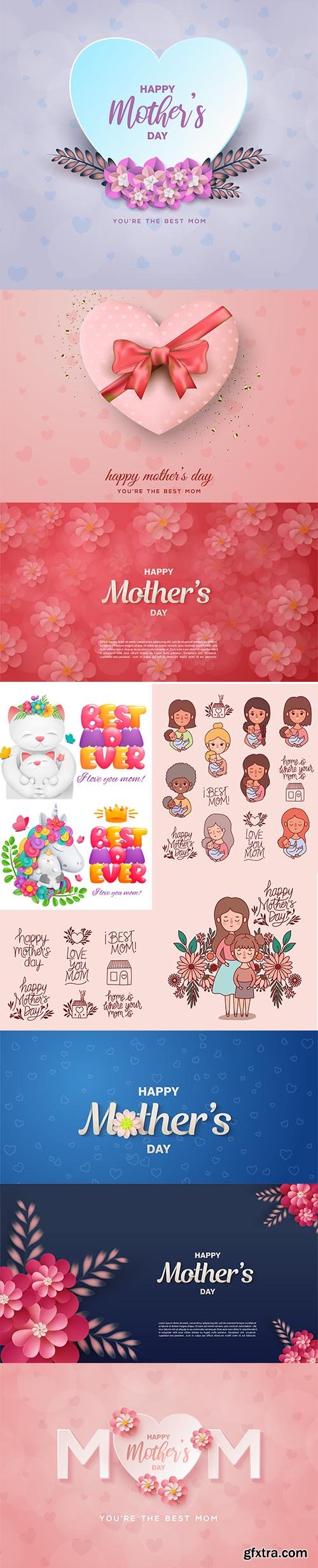 Happy Mother Day Illustration Set