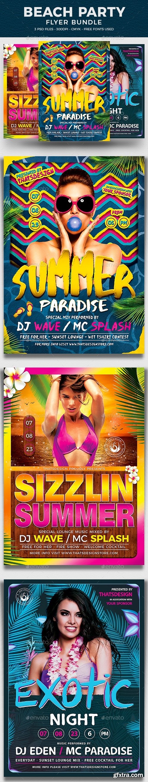 GraphicRiver - Beach Party Flyer Bundle V3 17222202