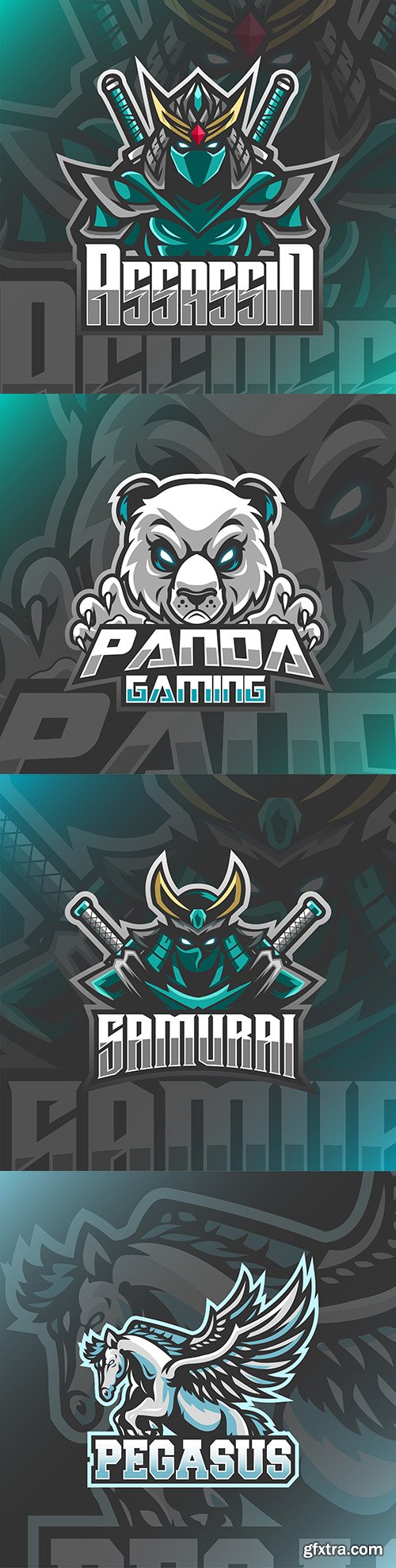 Emblem gaming mascot design esport illustration 17
