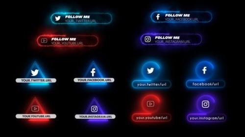 Videohive - Neon Social Media Lower Thirds