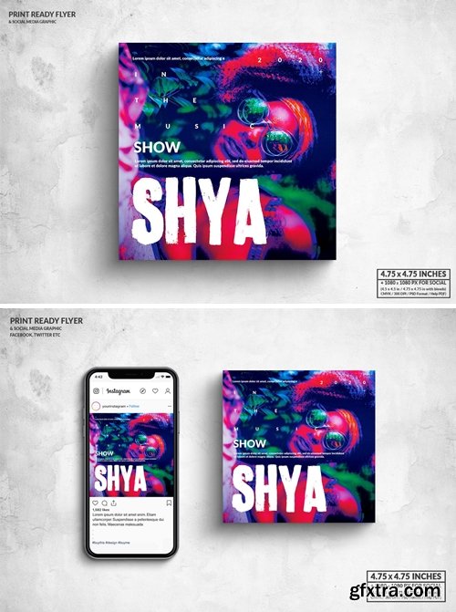 Shya Music Party Square Flyer & Social Media