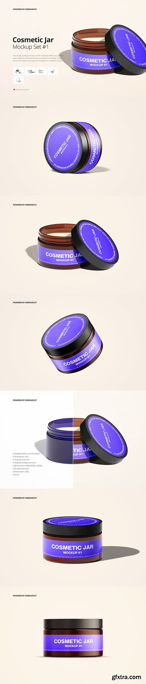 Cosmetic Amber Jar Mockup