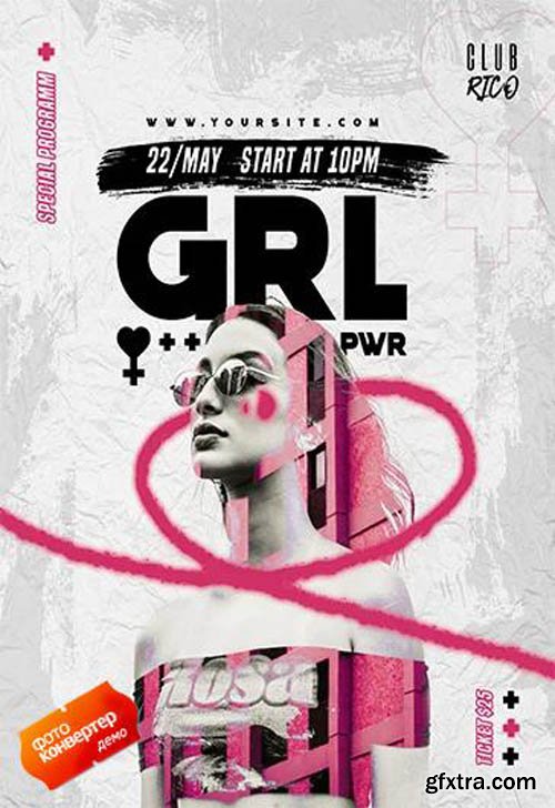 Girls Power Party V2003 2020 Premium PSD Flyer Template