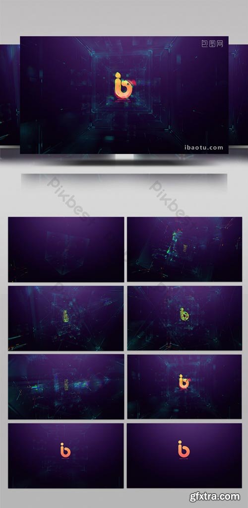 PikBest - High-tech HUD stereo cube data display logo AE template - 1617705