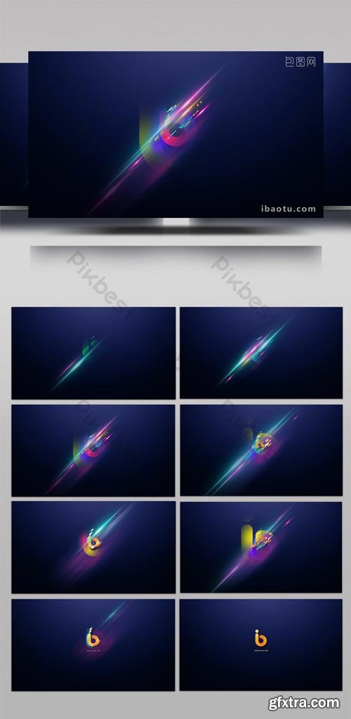 PikBest - Simple light beam to quickly display LOGO animation interpretation AE template - 1617711