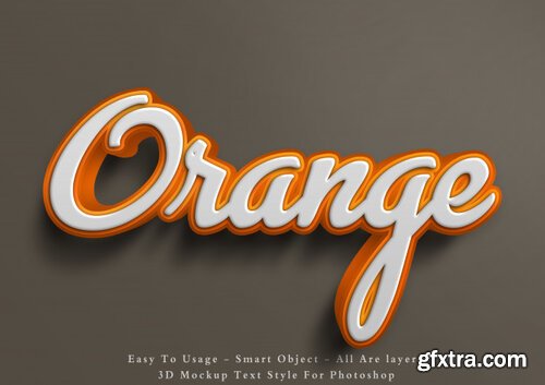 3D Mockup Orange Text Style Effect