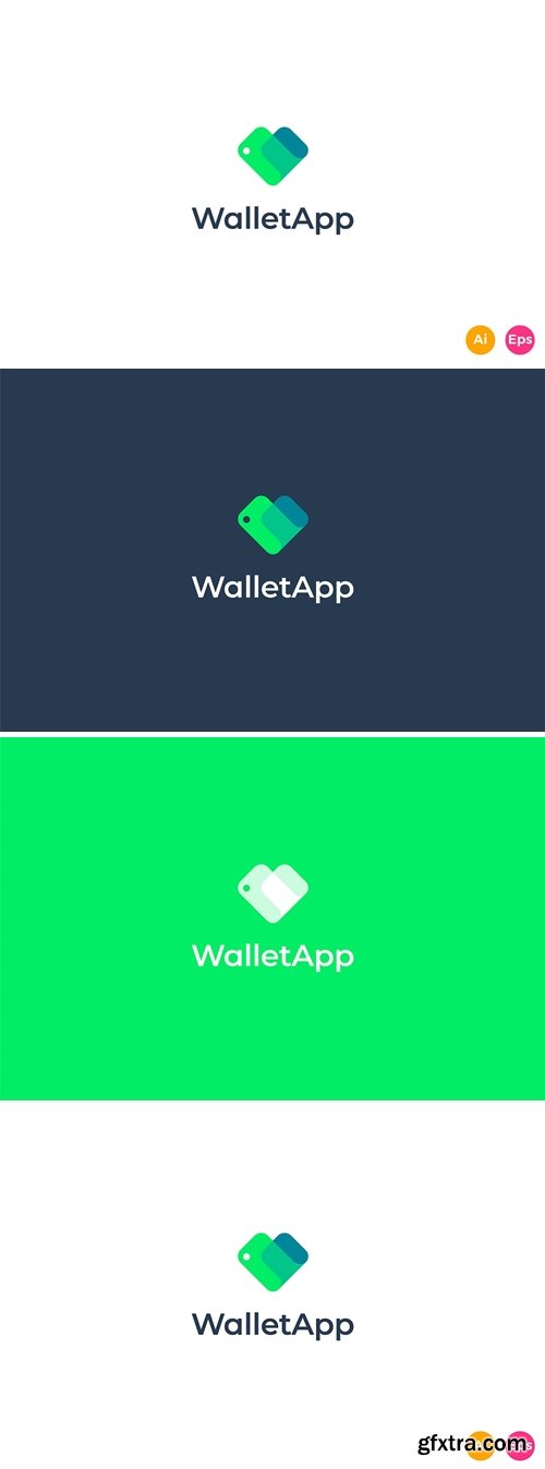 Wallet App - Donation, Care, Fund Logo template