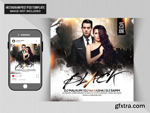 Black party flyer Premium Psd