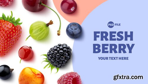 Collection of different berries packaging design Premium Psd