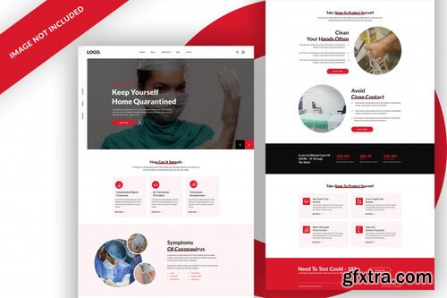 Covid-19 coronavirus web template design premium psd Premium Psd