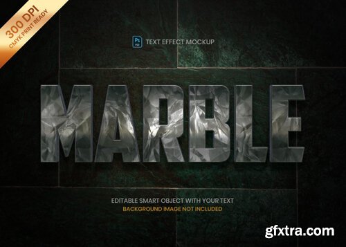 Dark marble stone 3d logo text effect psd template. Premium Psd